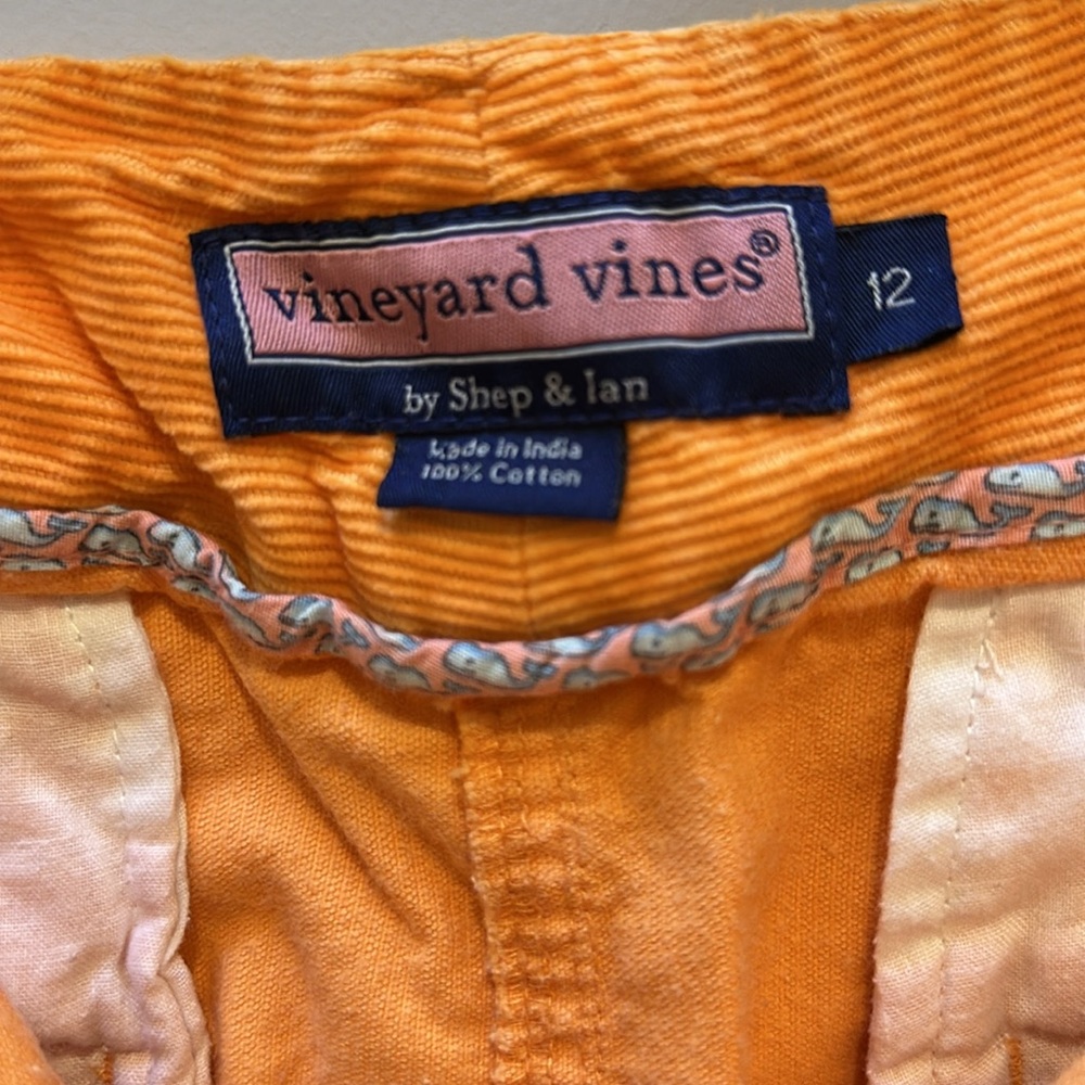Orange sherbet corduroy skirt by Vinyard Vines. Stretch fabric, soft and comfy. - Picture 2 of 4